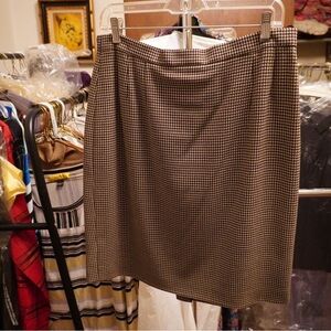 Laurel Burch cream and brown Pencil Skirt